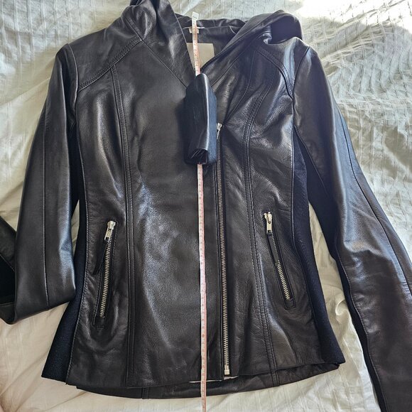 Soia & Kyo Beka Hooded Leather Jacket - 2016 - Black - Sz XS - Picture 12 of 16